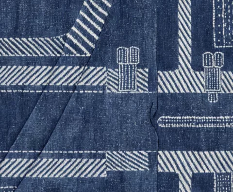 Great artists generate in Superstudio 4 An indigo textile work by Mattaniah Aytensfu
